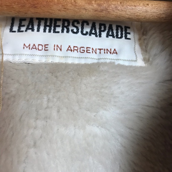 VINTAGE 70s Suede and Faux Fur Bomber Jacket S - Picture 5 of 8